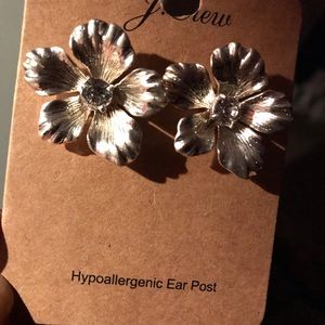 JCrew silver flower earrings